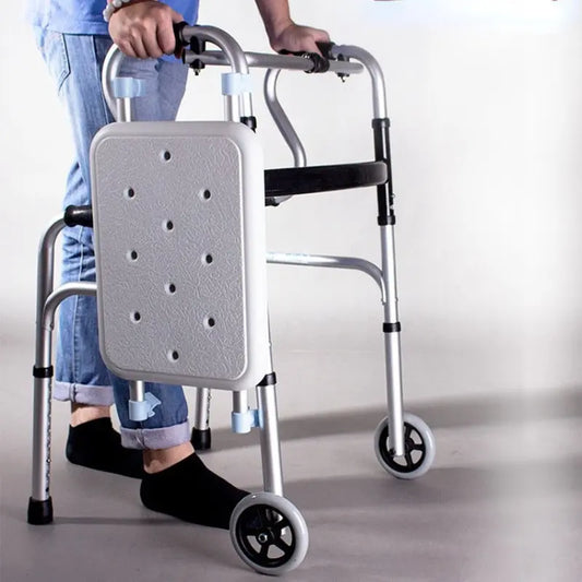 3-in-1 Aluminum Alloy Walker Chair for The Elderly Shower Aid Height Adjustable Care Curated