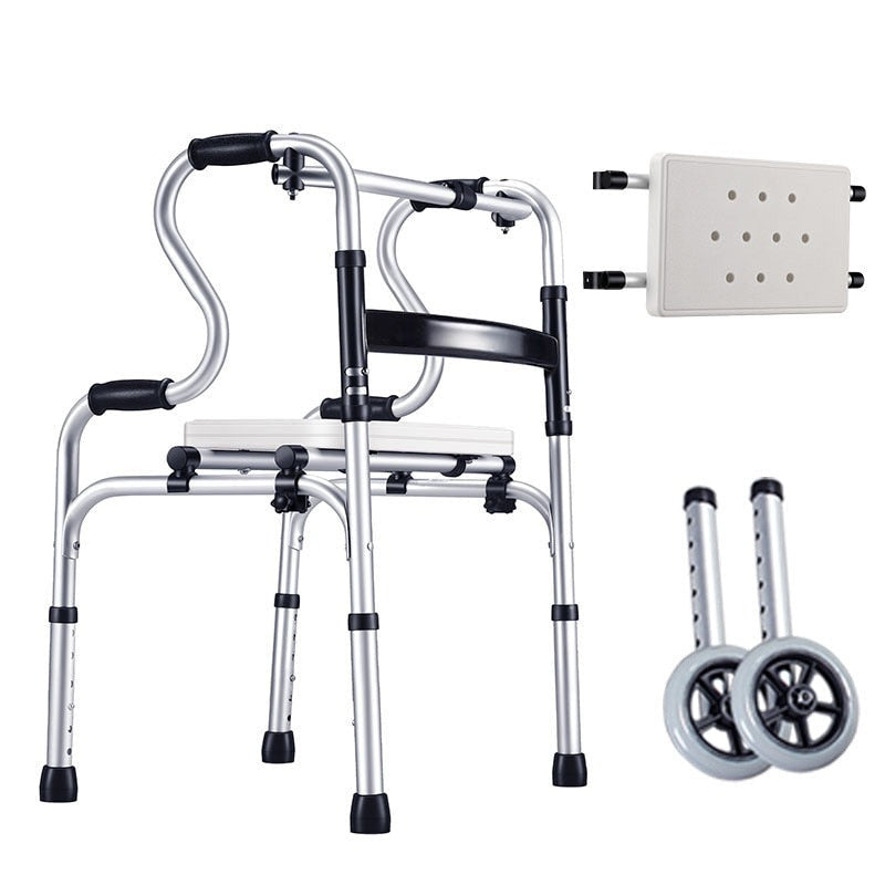 3-in-1 Aluminum Alloy Walker Chair for The Elderly Shower Aid Height Adjustable