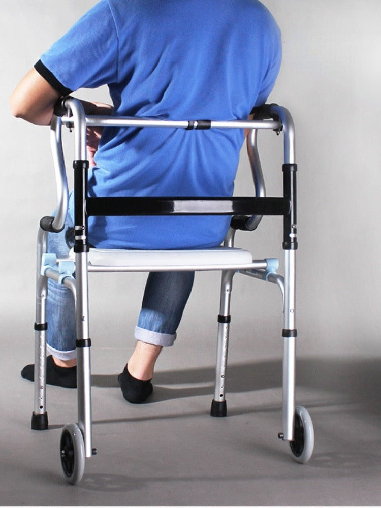 3-in-1 Aluminum Alloy Walker Chair for The Elderly Shower Aid Height Adjustable