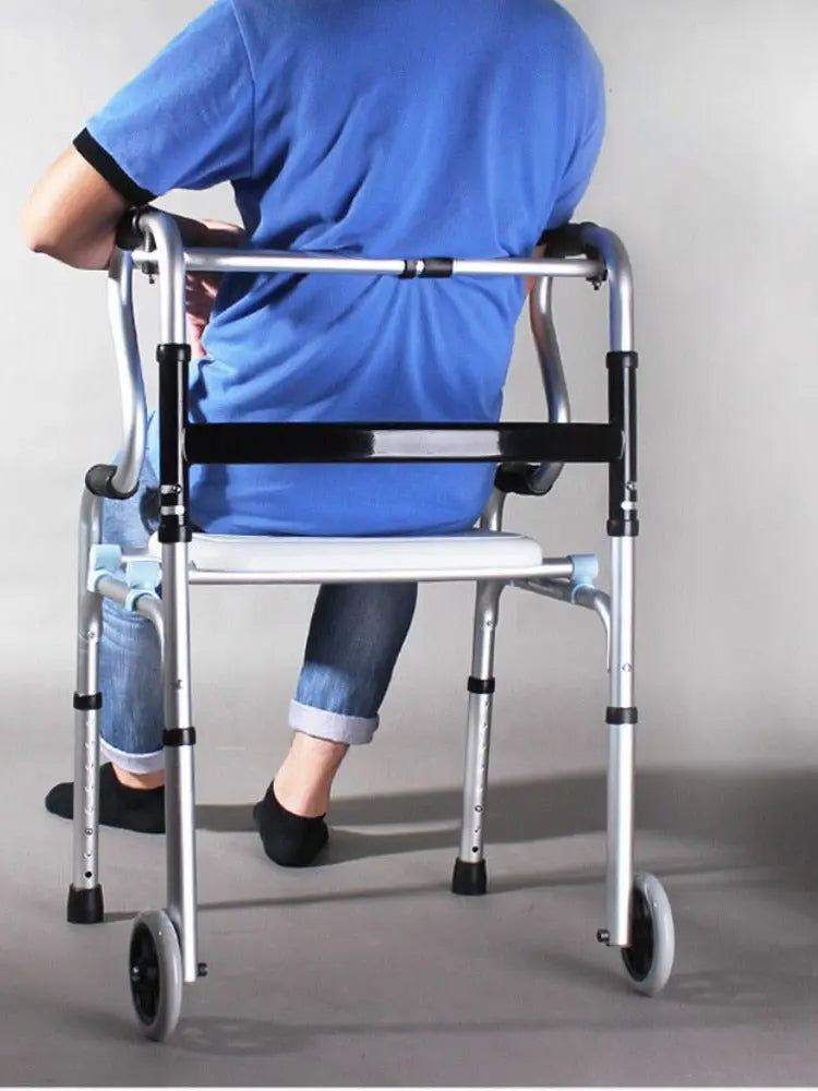 3-in-1 Aluminum Alloy Walker Chair for The Elderly Shower Aid Height Adjustable Care Curated