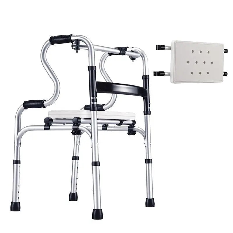 3-in-1 Aluminum Alloy Walker Chair for The Elderly Shower Aid Height Adjustable Care Curated