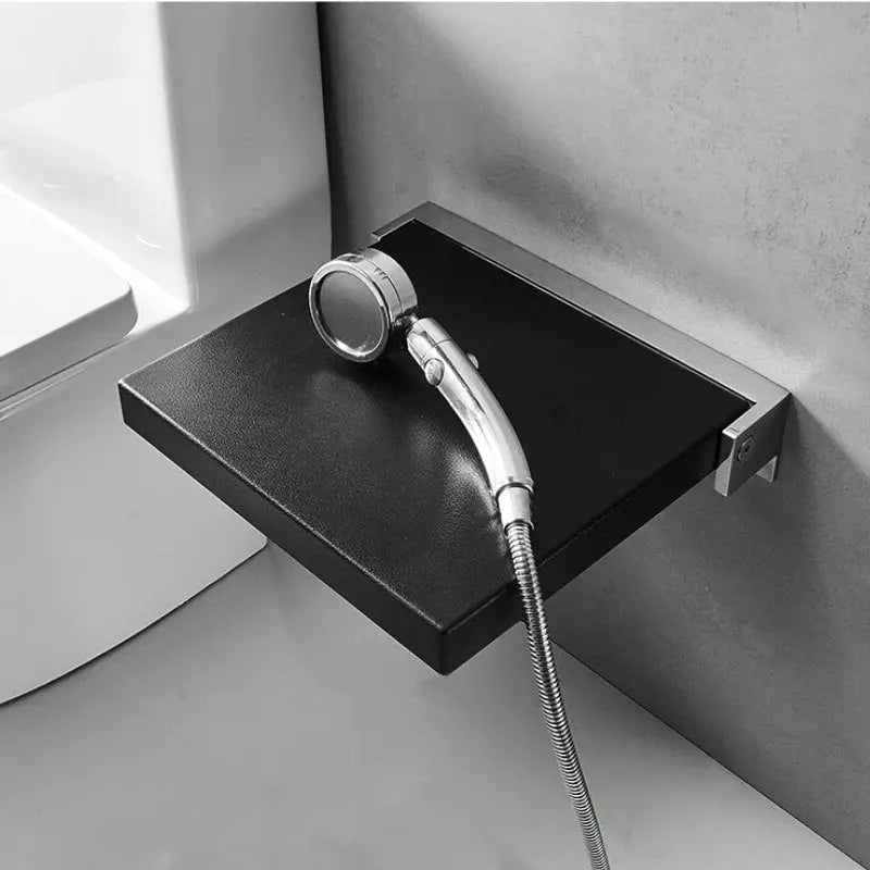 Wall Mount Bathroom Shower Folding Stool Shoe Hidden Changing Seat Care Curated