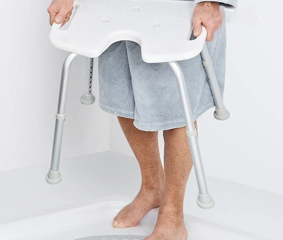 Portable Bathroom Shower Chair Height Adjustable Bathing Stool Care Curated