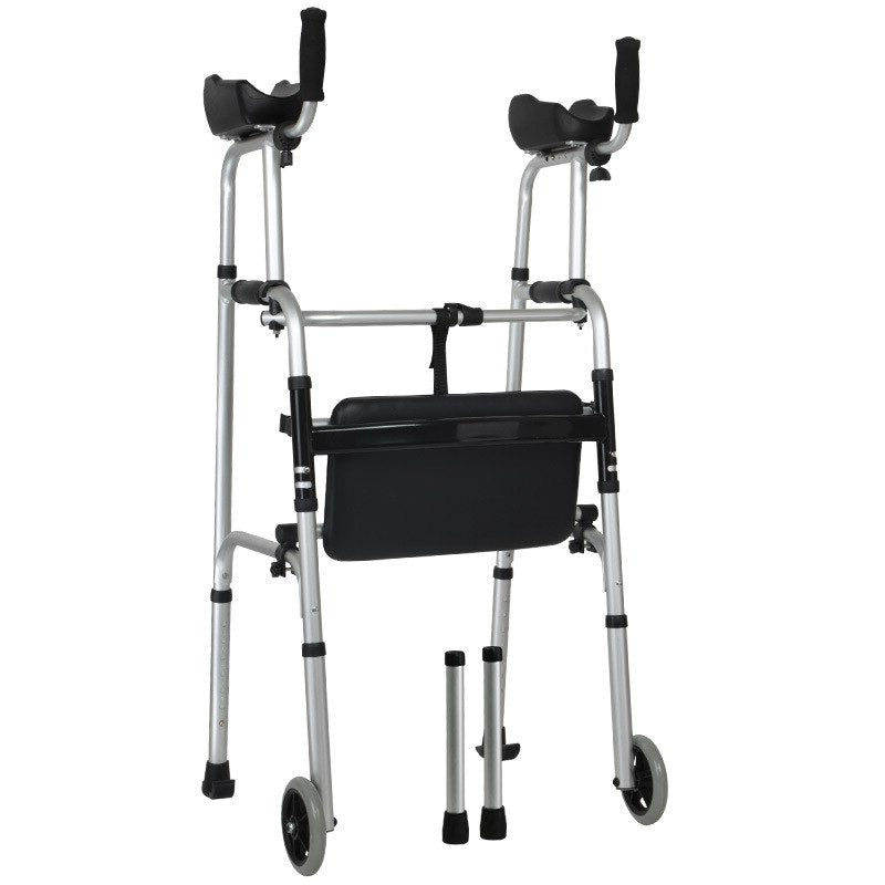 Walker Mobility Aid Toilet Shower Chair Foldable Walking Rehabilitation Standing Frame for Older Adult