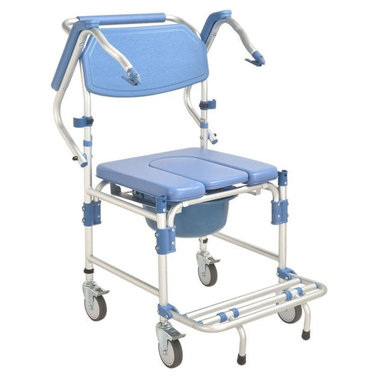 Toilet Wheelchair Bath Chair Mobile Stool For Elderly Handicapped