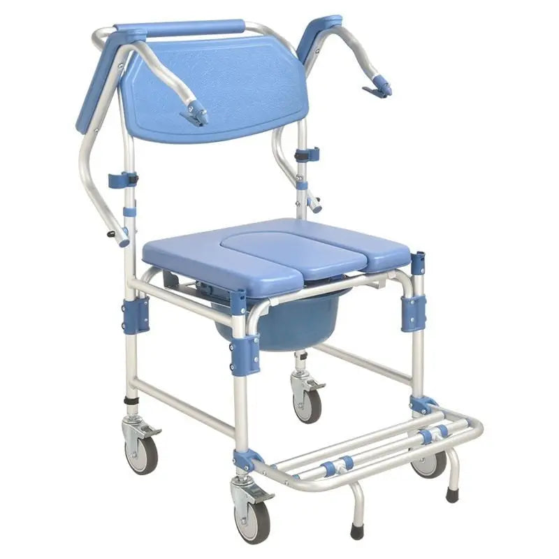 Toilet Wheelchair Bath Chair Mobile Stool For Elderly Handicapped Care Curated