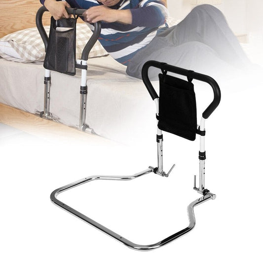 Bed Railing With Storage Bag Handle Support Bed Height Adjustable Armrest Elderly Care