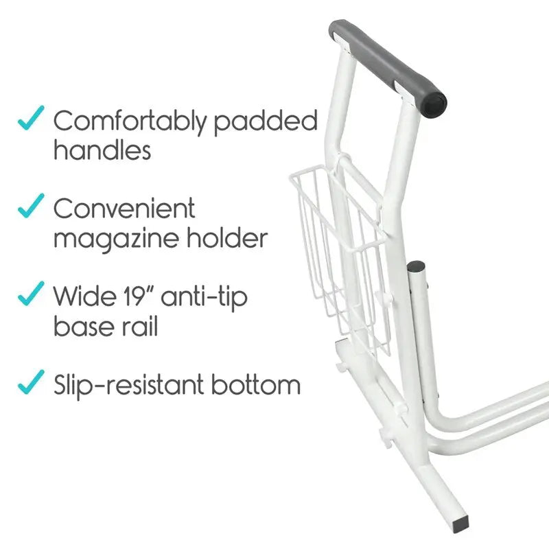 Stand Alone Toilet Rail Bathroom Safety Assist Commode for Elderly Handicapped Care Curated