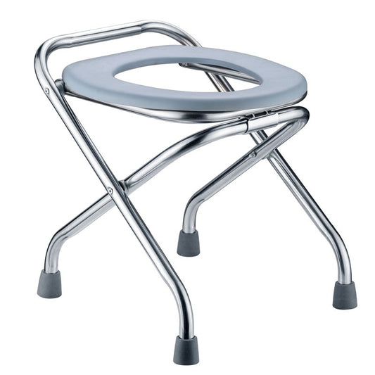 Lightweight Toilet Stainless Steel Stool Chair Foldable Commode for Pregnant Elderly