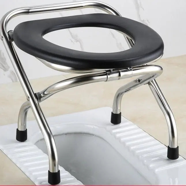 Lightweight Toilet Stainless Steel Stool Chair Foldable Commode for Pregnant Elderly Care Curated