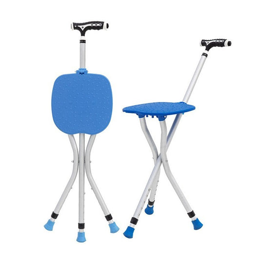 Portable Walking Stick Cane Foldable Stool Chair